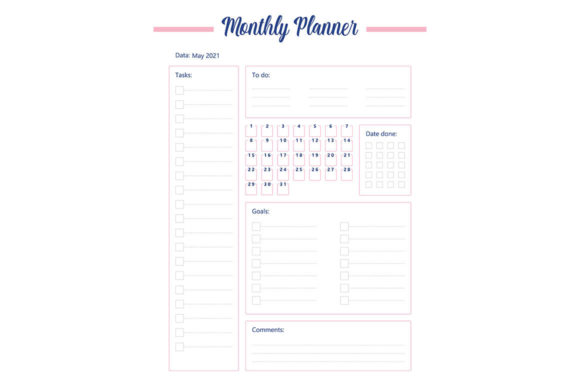 Download Monthly Planner Creative Planner Page - Month Collection