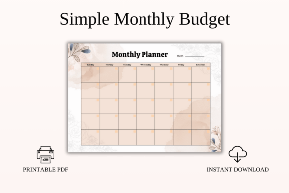 Download Simple Monthly Budget Tracker Printable - Month Collection