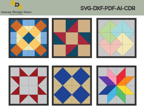 Download 6 Barn Color Quilt Block Laser Templates - Quilt Collection