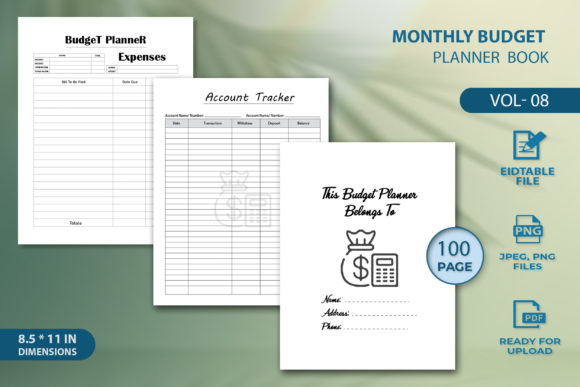 Download Monthly Budget Planner Book - Month Collection