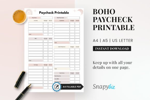 Download Paycheck Budget Printable Planner PDF - Printable planner Collection