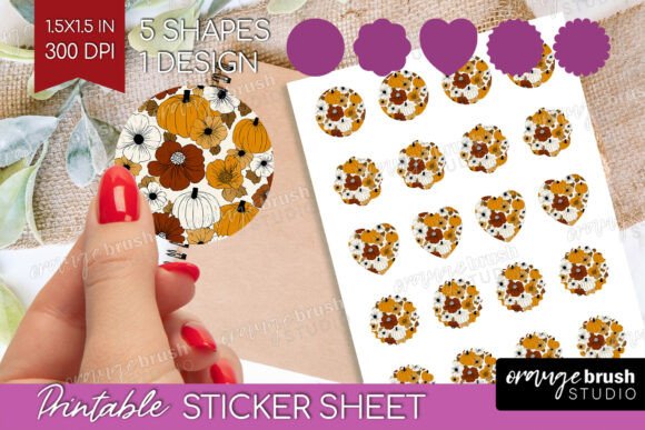Download Coquette Pumpkin Printable Sticker Sheet - Premium Bundle