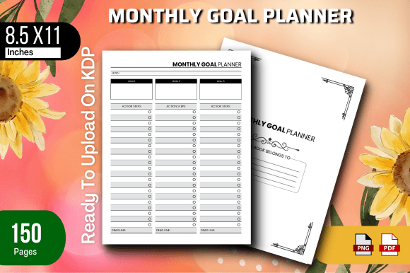 Download Monthly Goal Planner for KDP - Month Collection