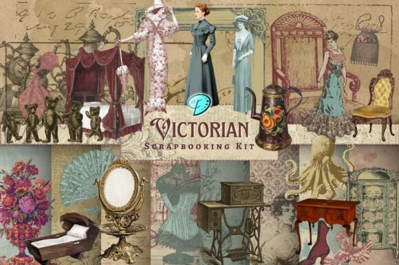 Download Victorian Scrapbooking Kit - Scrapbook Collection