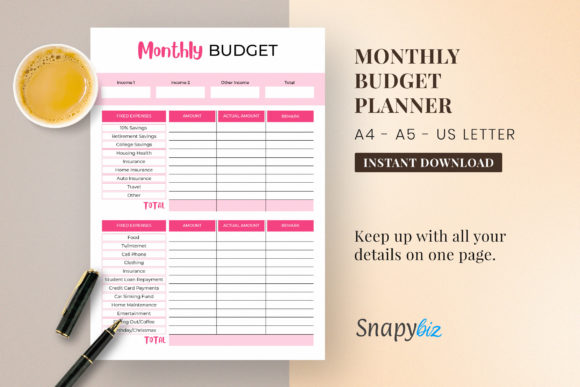 Download Monthly Budget Planner | Printable - Month Collection