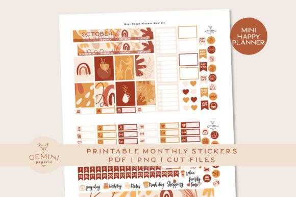 Download Monthly Printable Planner Sticker Kit - Month Collection