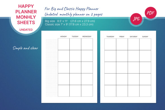 Download Undated Monthly Planner - Month Collection