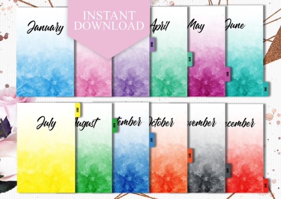 Download Assorted Monthly Planner Dividers - Month Collection