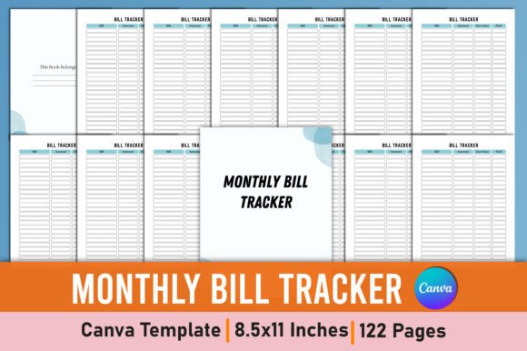 Download Monthly Bill Tracker Canva Interior - Month Collection