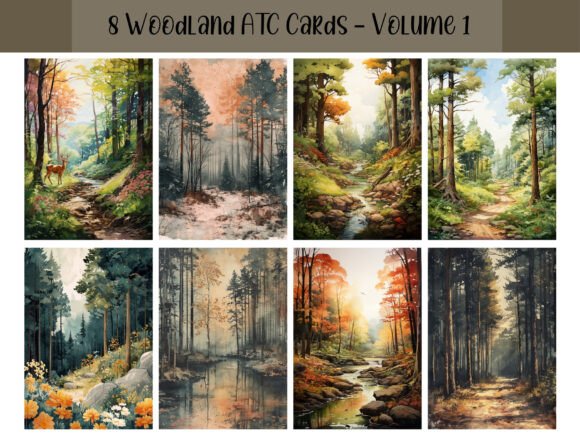 Download 8 Woodland ATC Cards for Scrapbooking - Scrapbook Collection