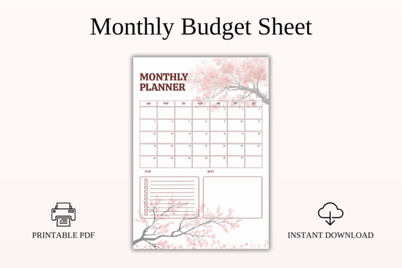 Download Aesthetic Monthly Budget Sheet Printable - Month Collection