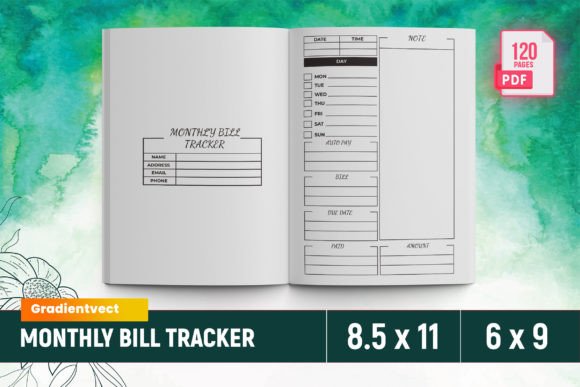 Download (KDP) Monthly Bill Tracker Canva - Month Collection