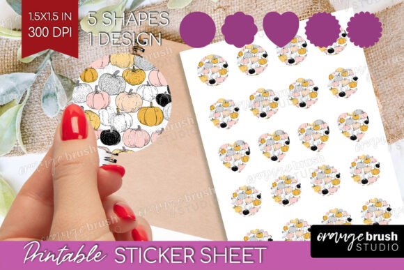 Download Coquette Pumpkin Printable Sticker Sheet - Premium Resources