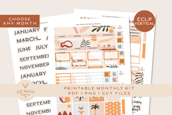 Download Monthly Printable Planner Stickers - Month Collection