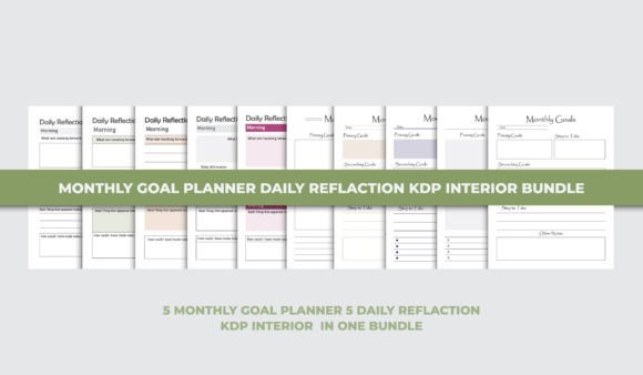 Download Monthly Goal Planner Kdp Interior Bundle - Month Collection