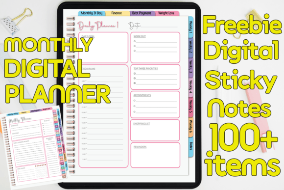Download Monthly , Finance,Weight,Digital Planner - Month Collection