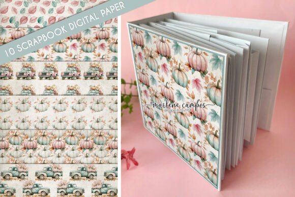 Download Scrapbook Paper Pastel Pumpkins - Scrapbook Collection