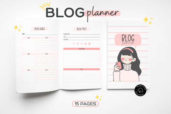 Download Cute Blog Planner, Blog Organizer, Month - Month Collection