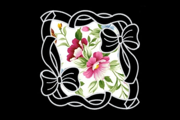 Download Bows Satin Applique Quilt Block - Quilt Collection