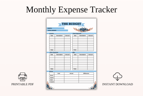 Download Easy Monthly Expense Tracker Printable - Month Collection