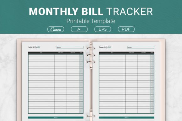 Download Monthly Bill Tracker Printable Template - Month Collection