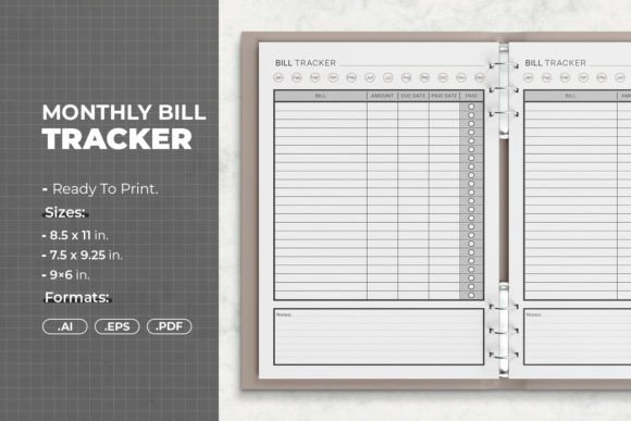 Download Monthly Bill Tracker Printable Template - Month Collection