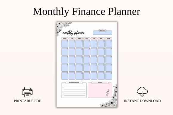 Download Monthly Finance Planner Printable PDF - Monthly finance planner Collection
