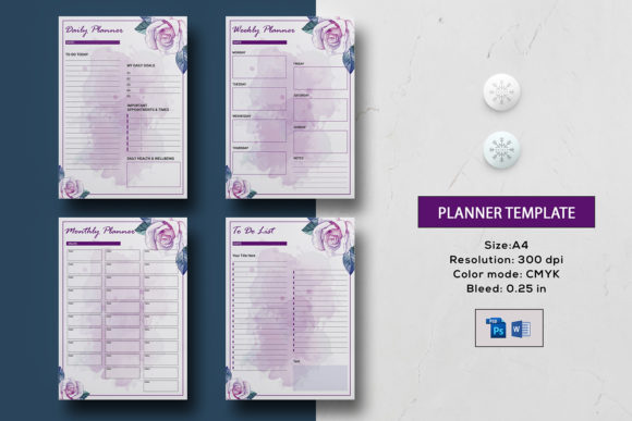 Download Daily , Weekly, Monthly Planner Template - Month Collection