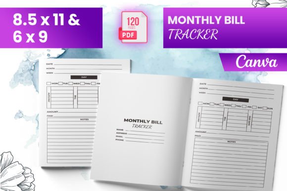 Download Monthly Bill Tracker Canva (KDP) - Month Collection