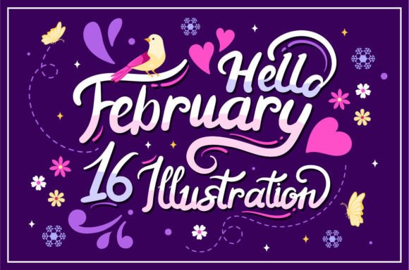 Download 16 Hello February Month Illustration - Month Collection