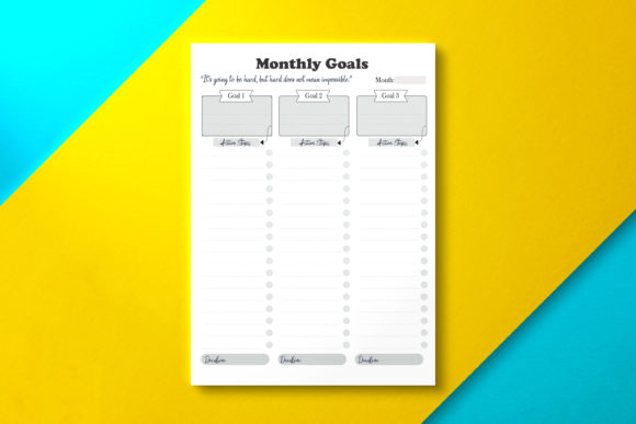Download Monthly Goals Planner, KDP Interior - Month Collection
