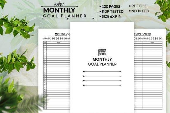 Download Monthly Goal Planner KDP Interior - Month Collection